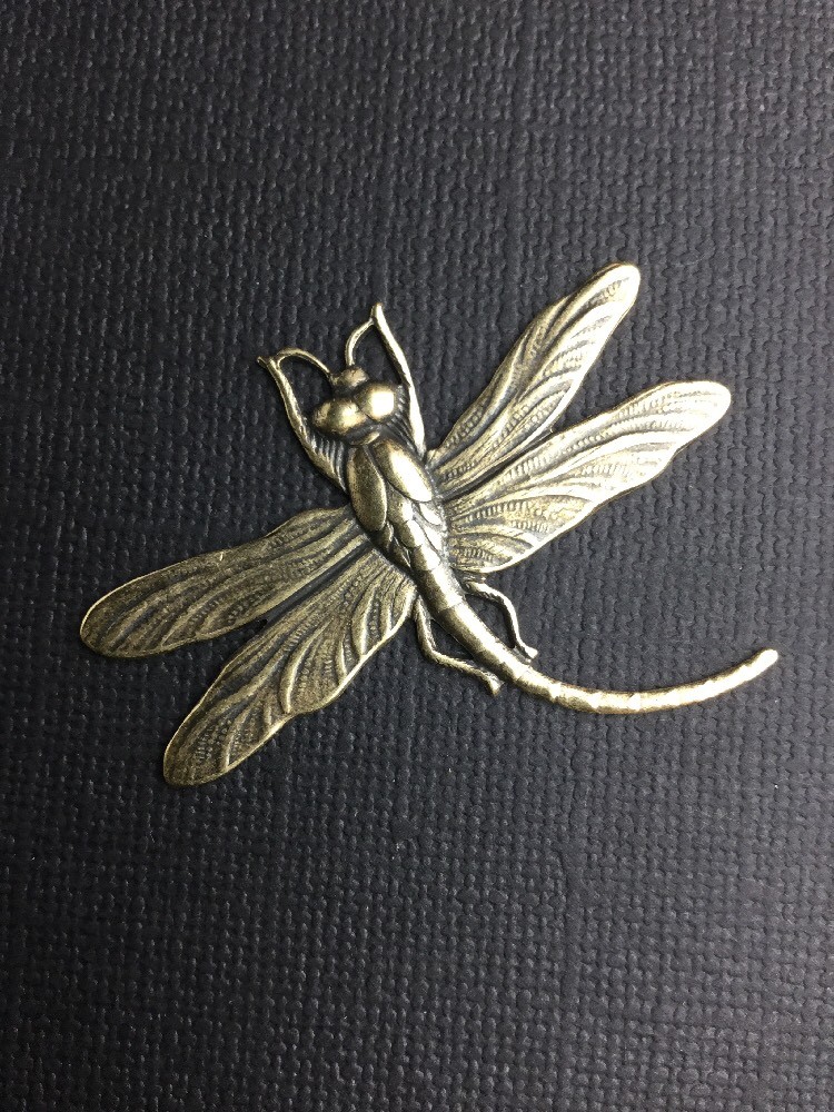 34173 Brass Oxidize Victorian Large Dragonfly Jewelry Finding