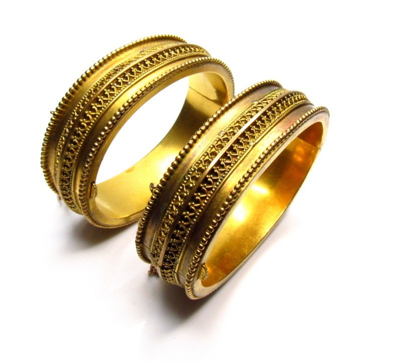 Victorian Gold Filled Etruscan Revival Bracelet Lot of 2 SET