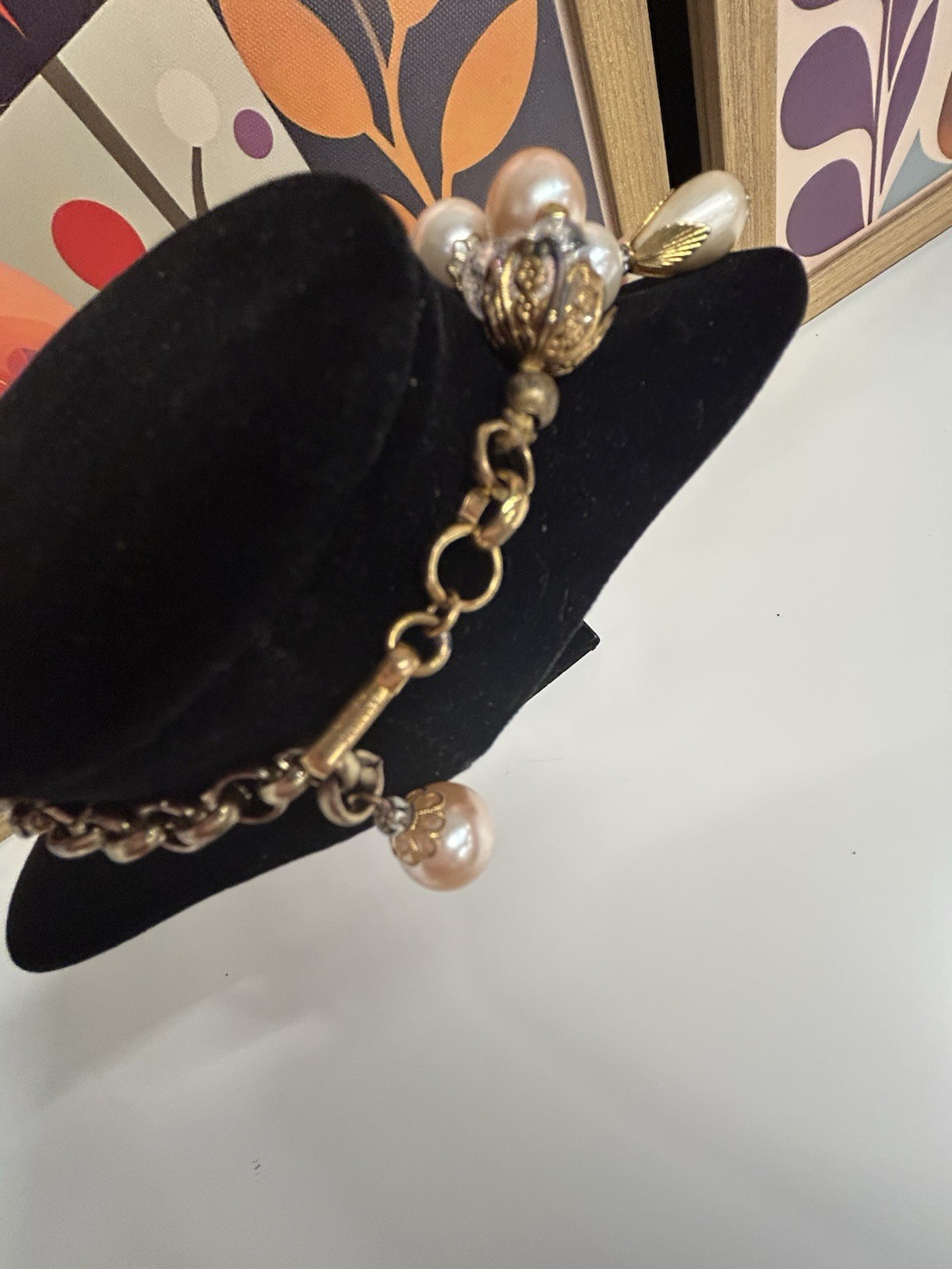 Early Miriam Haskell Large Multi strand Faux Pearl Drop Necklace. So Stunning