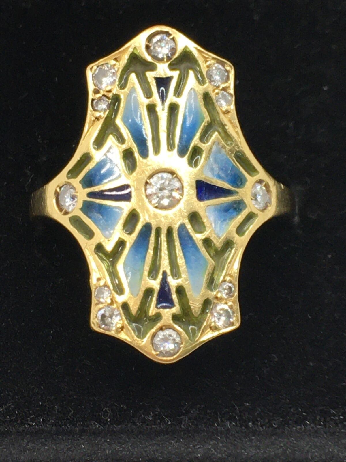 Vintage 18K Yellow Gold 0.35CTW Diamonds (SI; F) Handmade Ring 5gr. Size 7