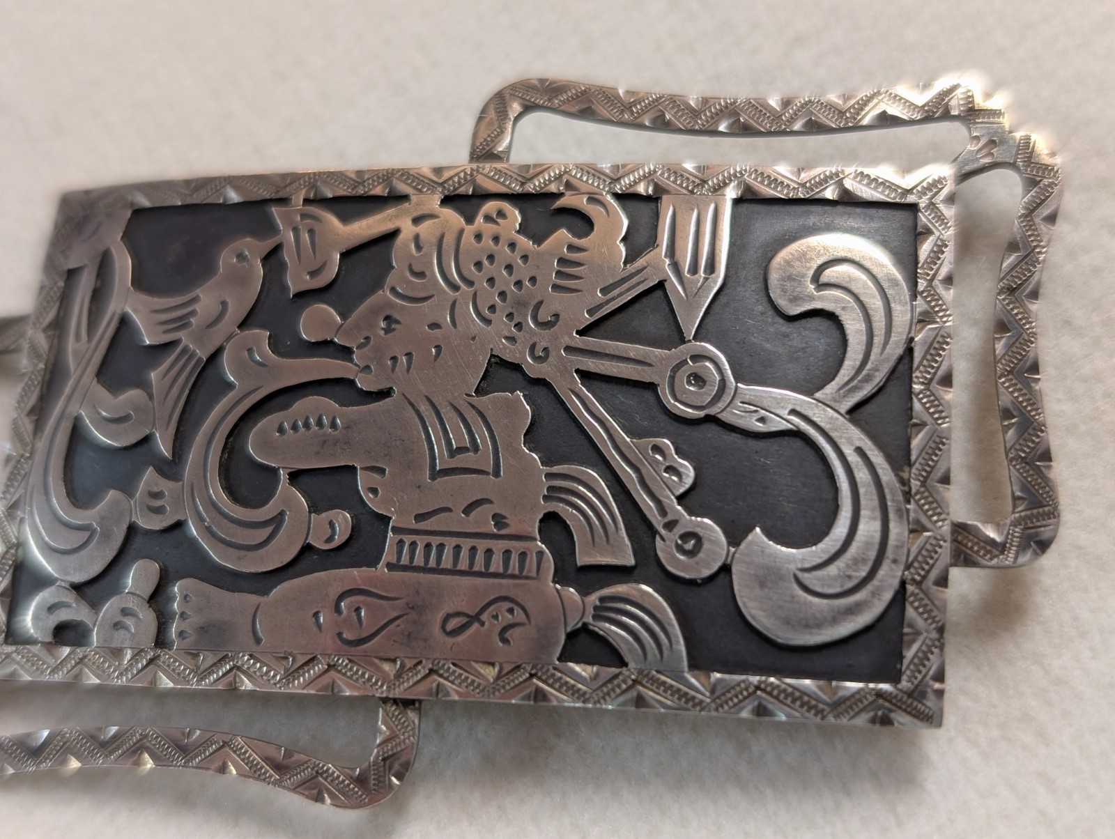 Vintage La Dama Guatemala Silver Brooch Sterling Quetzalcoatl Pin