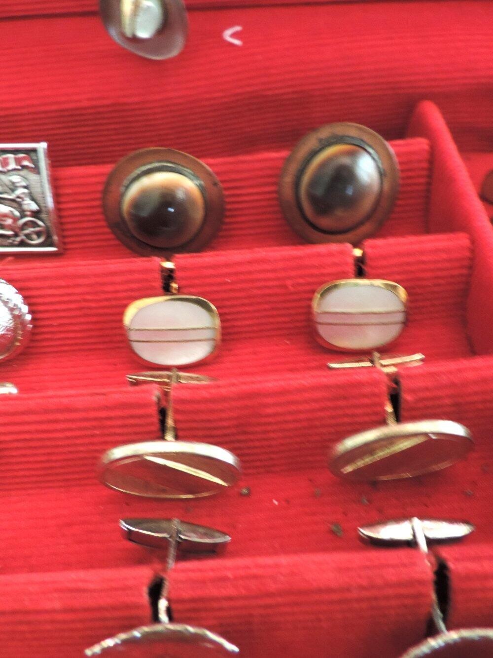 Vtg Lot #3 Men’s Jewelry Box Cuff Links Tie Clips Swank Kreisler Craft Unsigned
