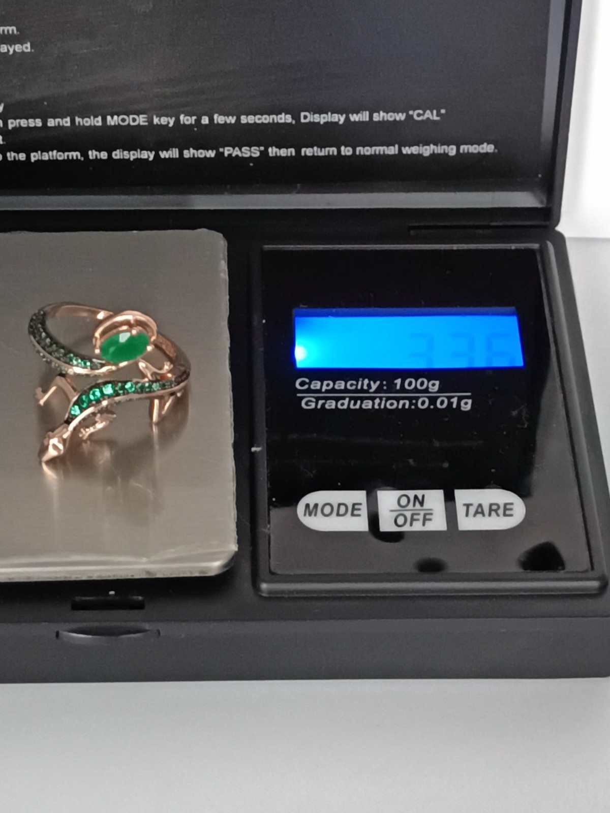 Vintage 1990-s 14 Ct Rolled Gold Emerald Ring Size UK O.5 US 7 1/4 – Hallmarked!