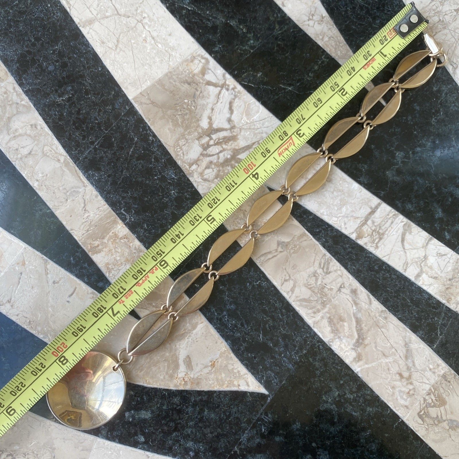 Vintage Choker Necklace Estate Jewelry Pre-owned Bold Gold Plated Gate Link 15”