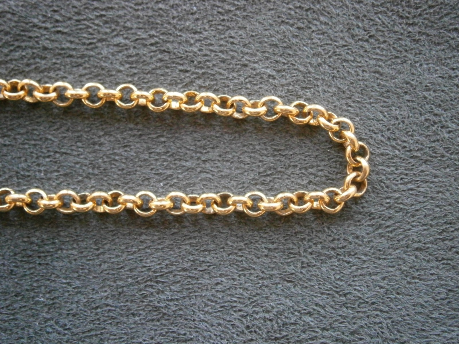 Rolo Baucher Link Chain Vintage Shiny Goldtone Toggle T-Bar Bracelet 7″ ~ 6.4g