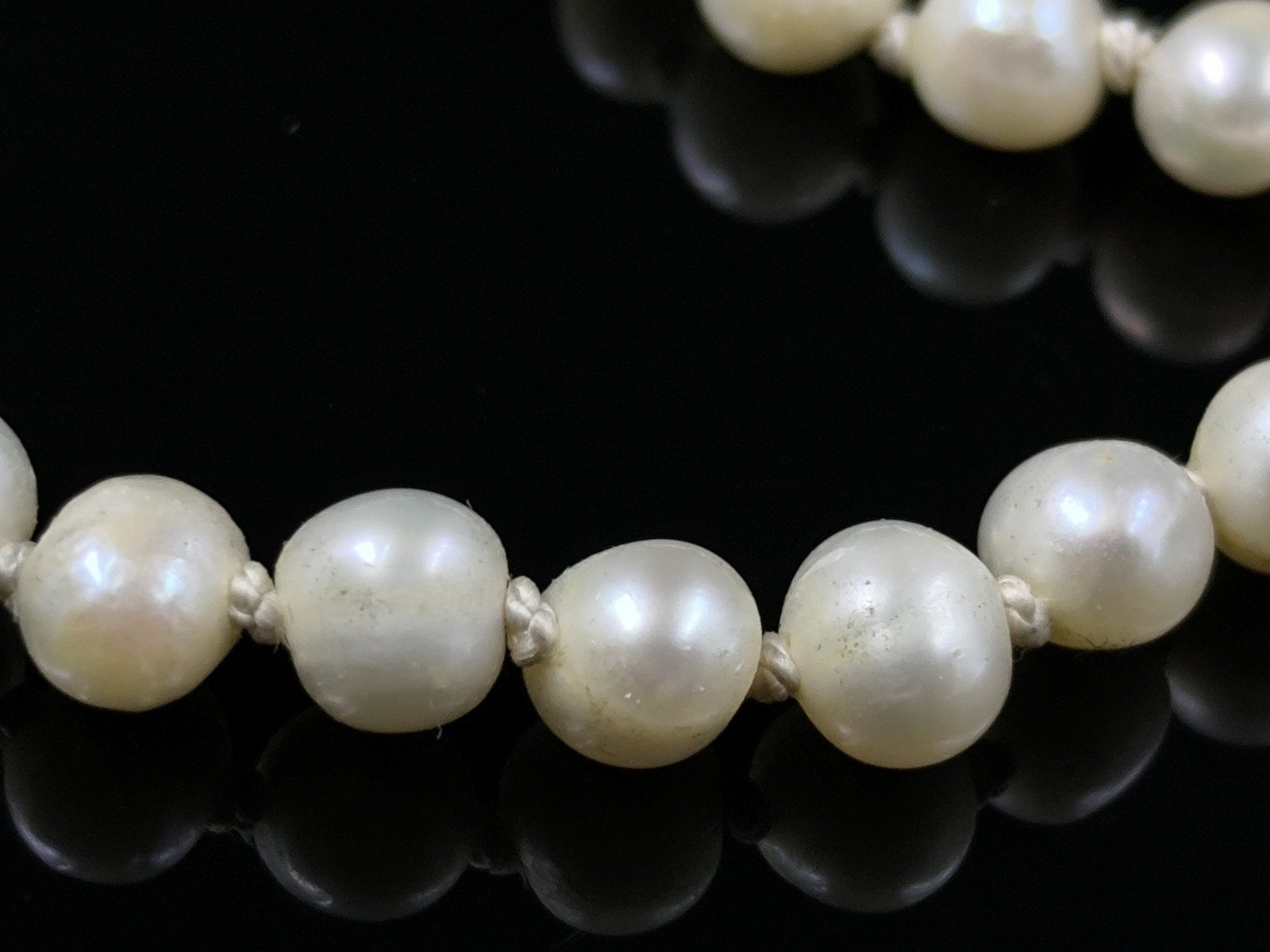 Vintage Cultured Pearl Necklace 925 Silver Natural Opal Pendant Marcasite Clasp