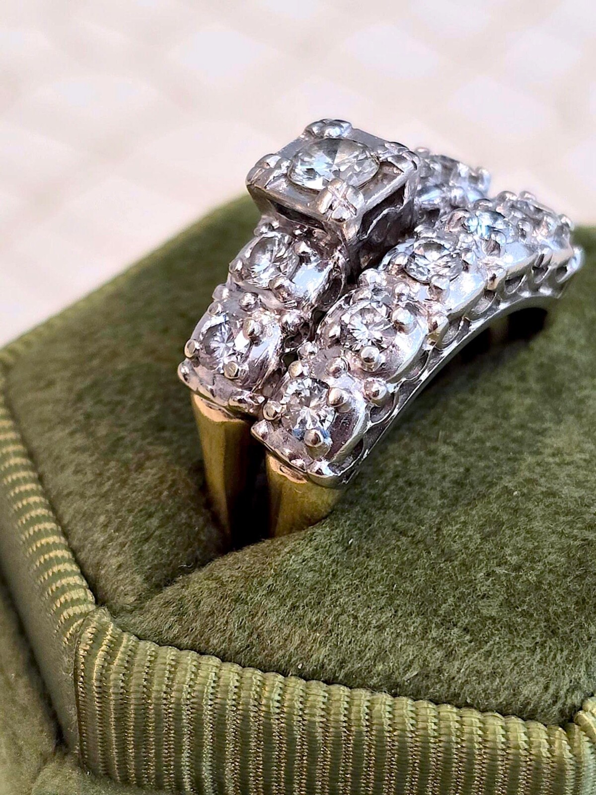 Rare Vintage “Unused” Diamond Ring Set (Approximations) about 1 ct. Size 7.5