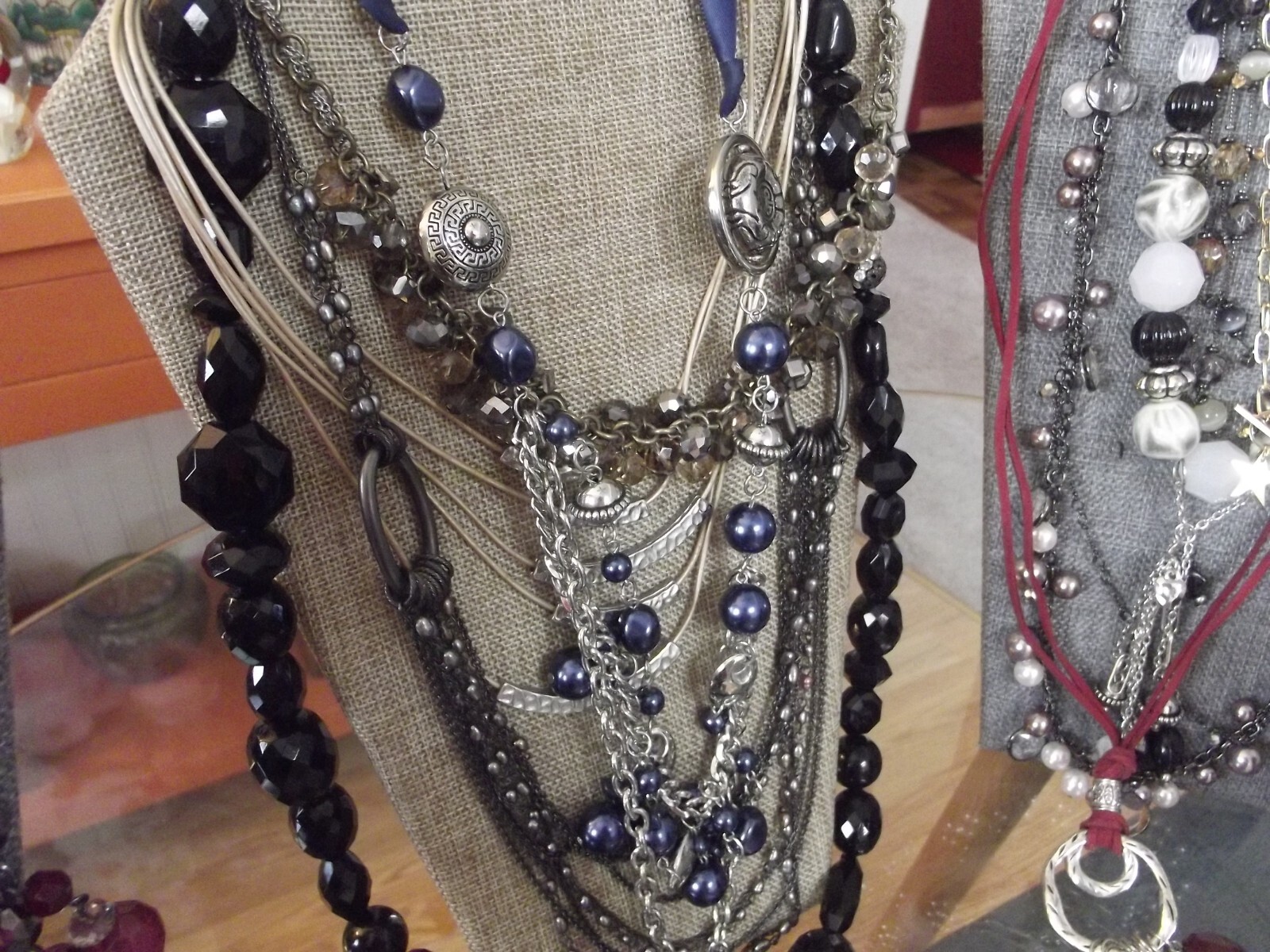 Lot of 50+ Necklaces Vintage 2 Now Some signed ,Stone, Glass, Shell, Acrylic Etc