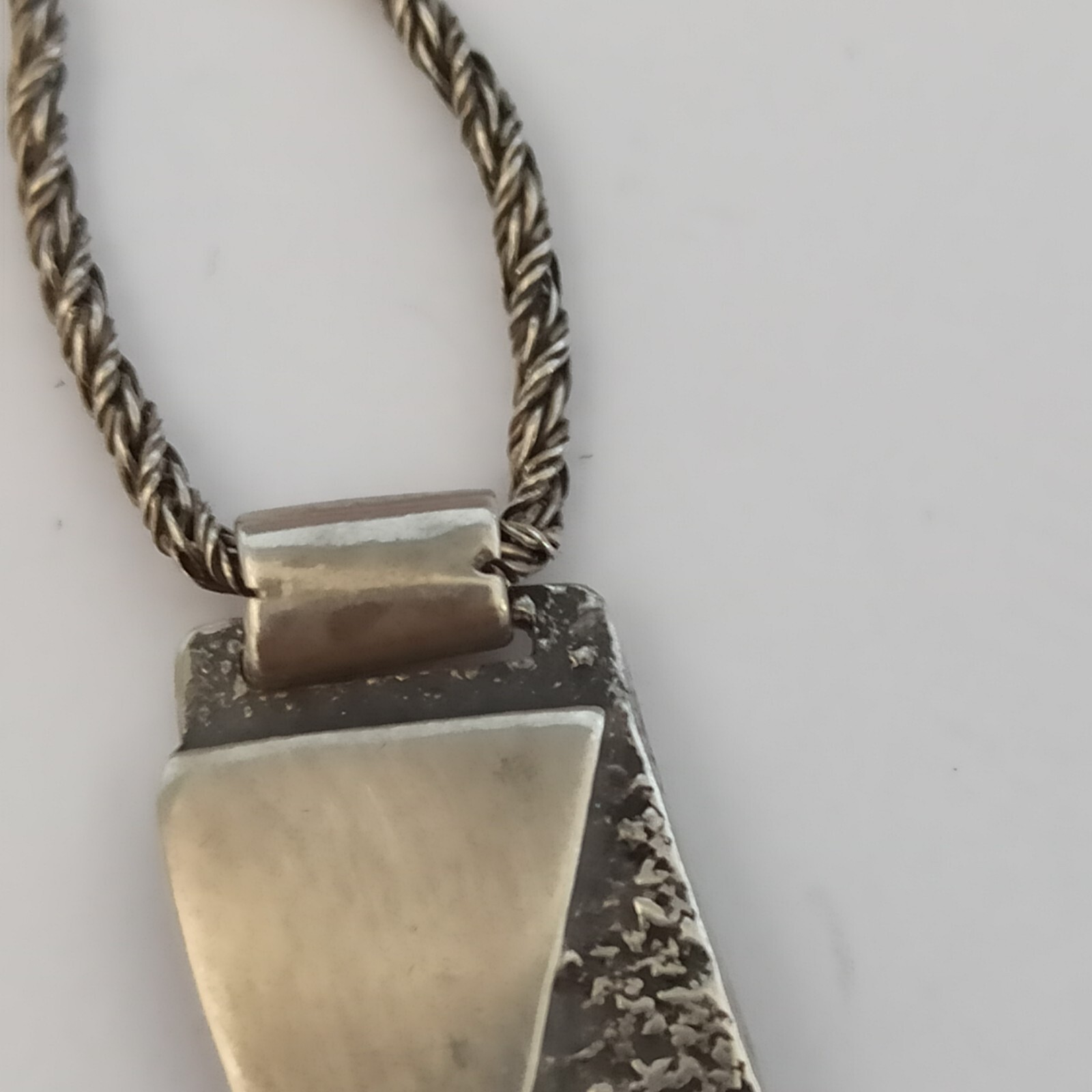 Vintage Silver Necklace Modernist Geometric Articulated Links Cleopatra Inspired