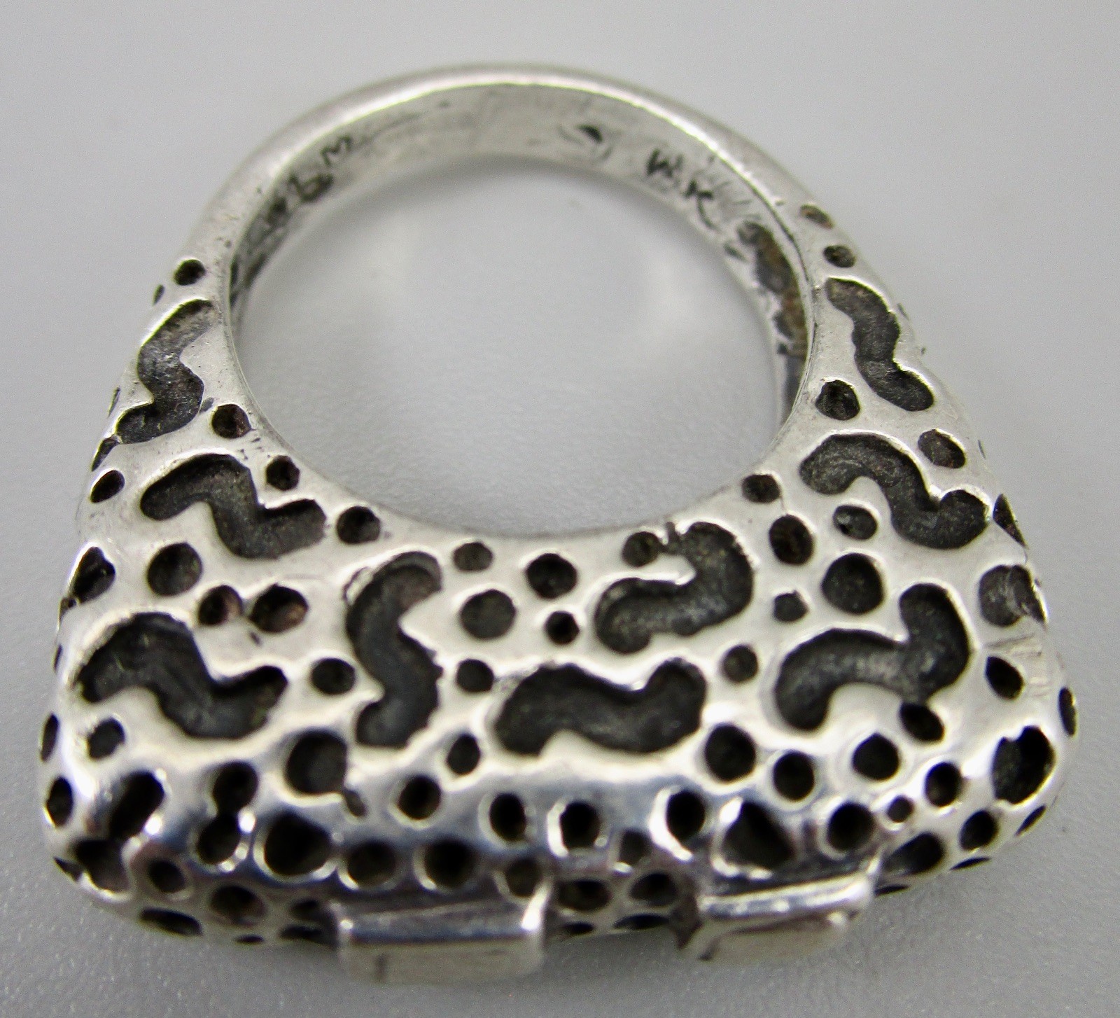 CLASSIC DIAN MALOUF STERLING DOTTED STACK RING GUARD SZ 5.75 