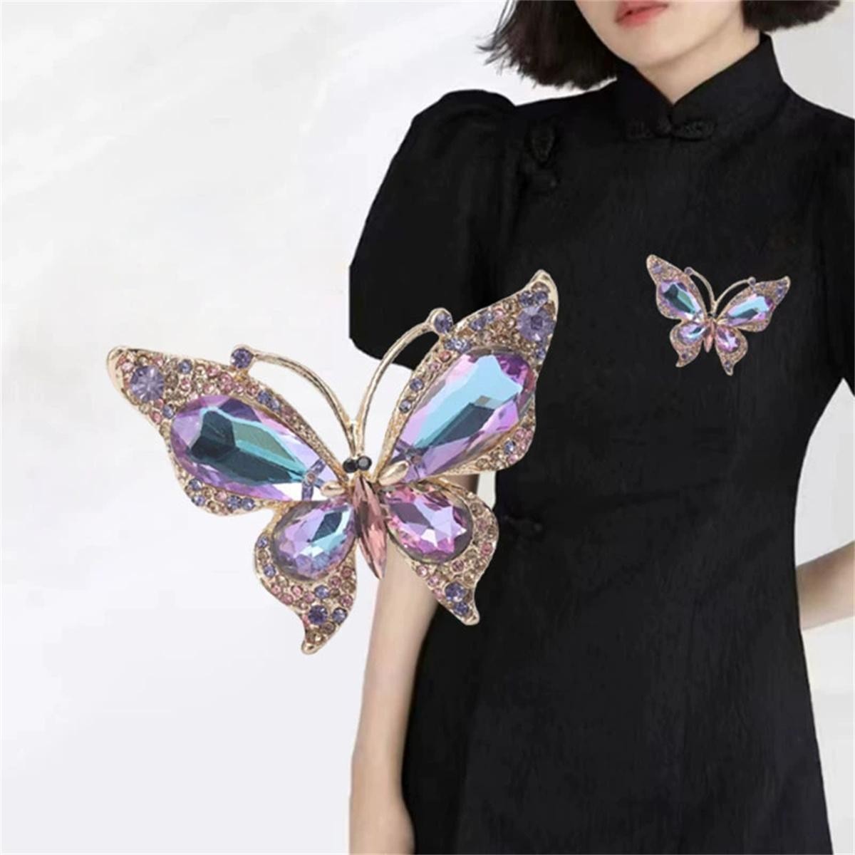 Vintage Butterfly Brooch Y2k Exquisite Pin Luxury Jewelry Accessories Party Gift
