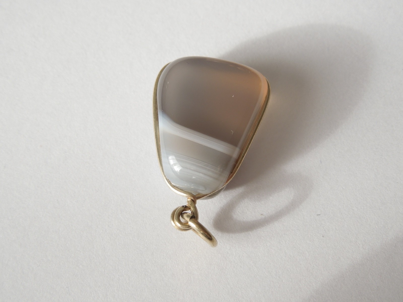 Botswana Agate Pendant Banded Natural Stone Small 0.1oz/1×0 5/8×0 5/16in
