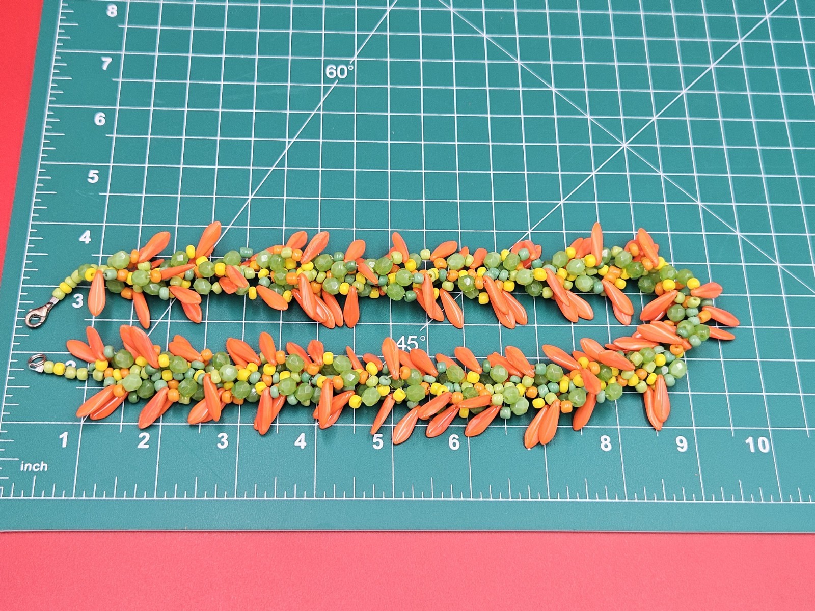 Vintage Colorful Glass Beaded Tutti Frutti Necklace Corn Carrots Peas