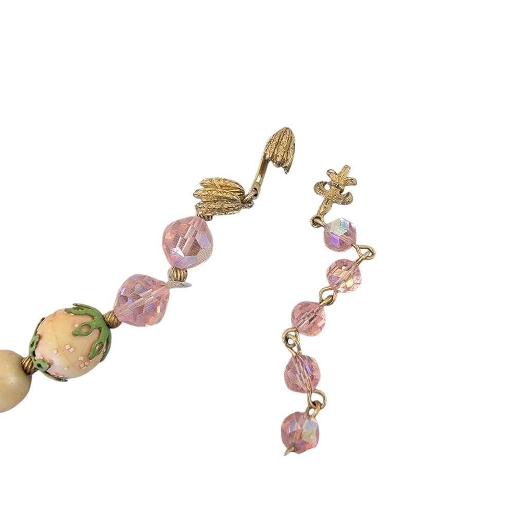 Vendome Vintage Signed “Garden Party” Crystal & Faux Pearl Necklace