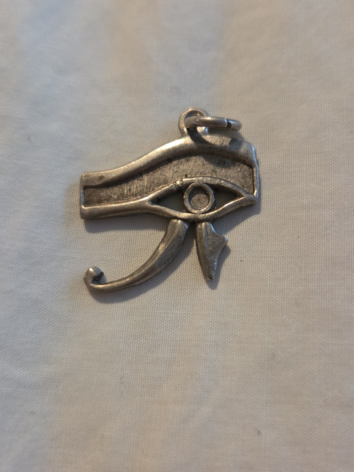 Vtg Egypt Sterling Silver Eye of Horus Pendant