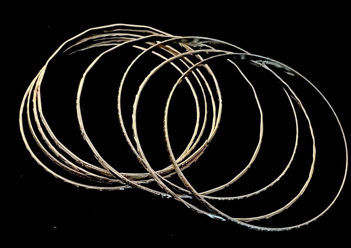 8 Vintage, Silvertone, Bangle Bracelets, Different Designs 6” #48