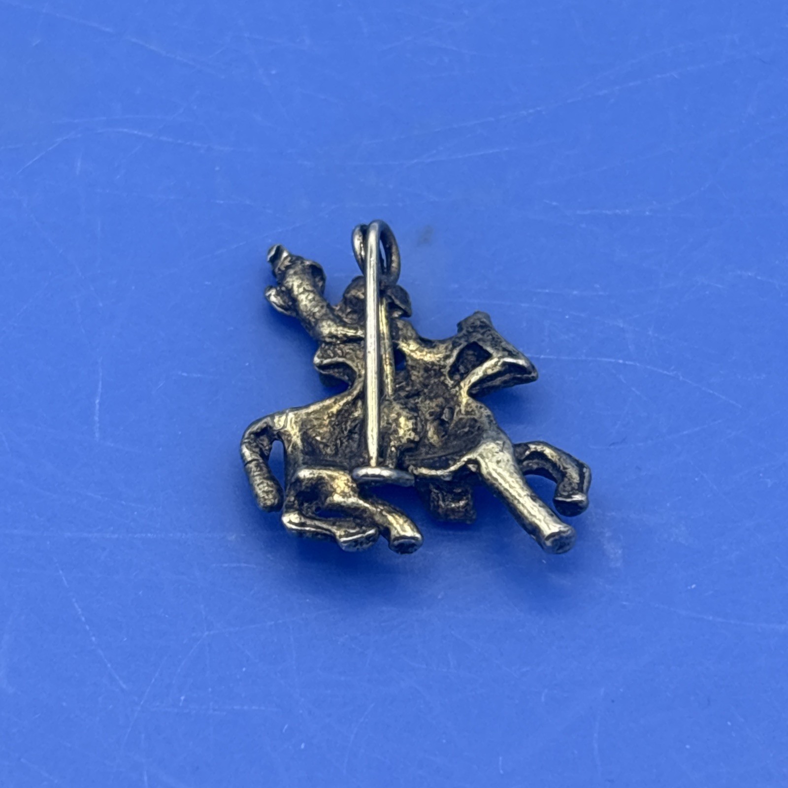 Vintage Knight on Horse Brooch Missing Stones Medieval Figural Repair Craft Pin