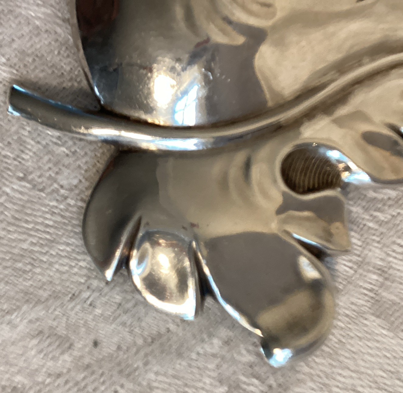 Leaf Shaped Vintage Sterling Silver Brooch Nature Arborist Fall Gift