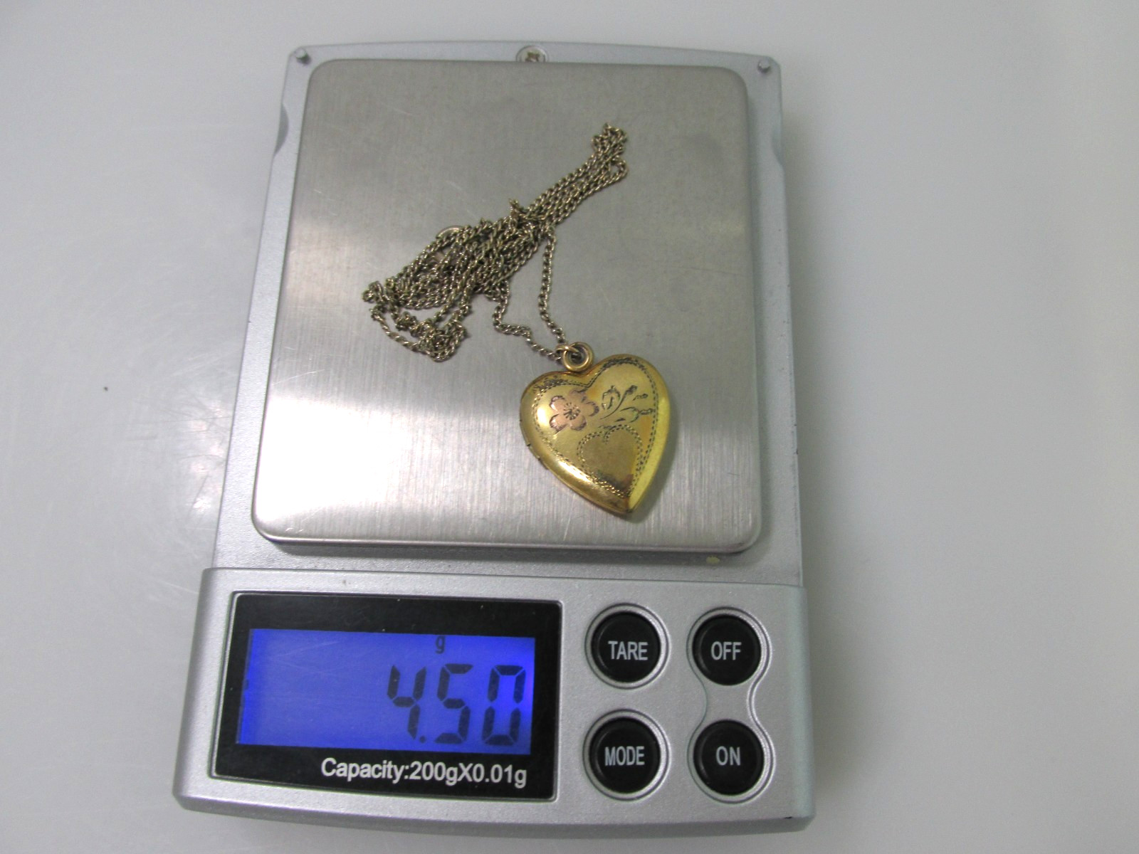 Vtg Engraved VARGAS Heart Photo Locket Pendant 1/20 10kt GF Sterling Trimmings