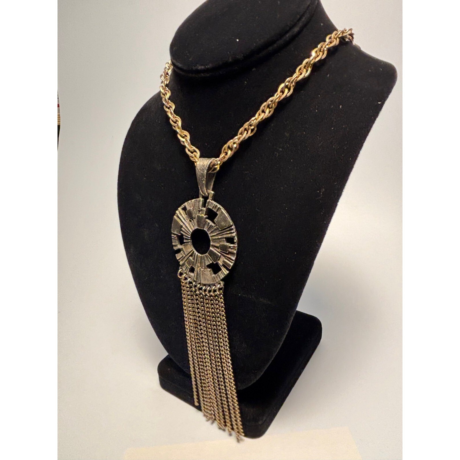 Vintage Pendant Necklace Sarah Coventry Brutalist Futuristic Sci Fi Look