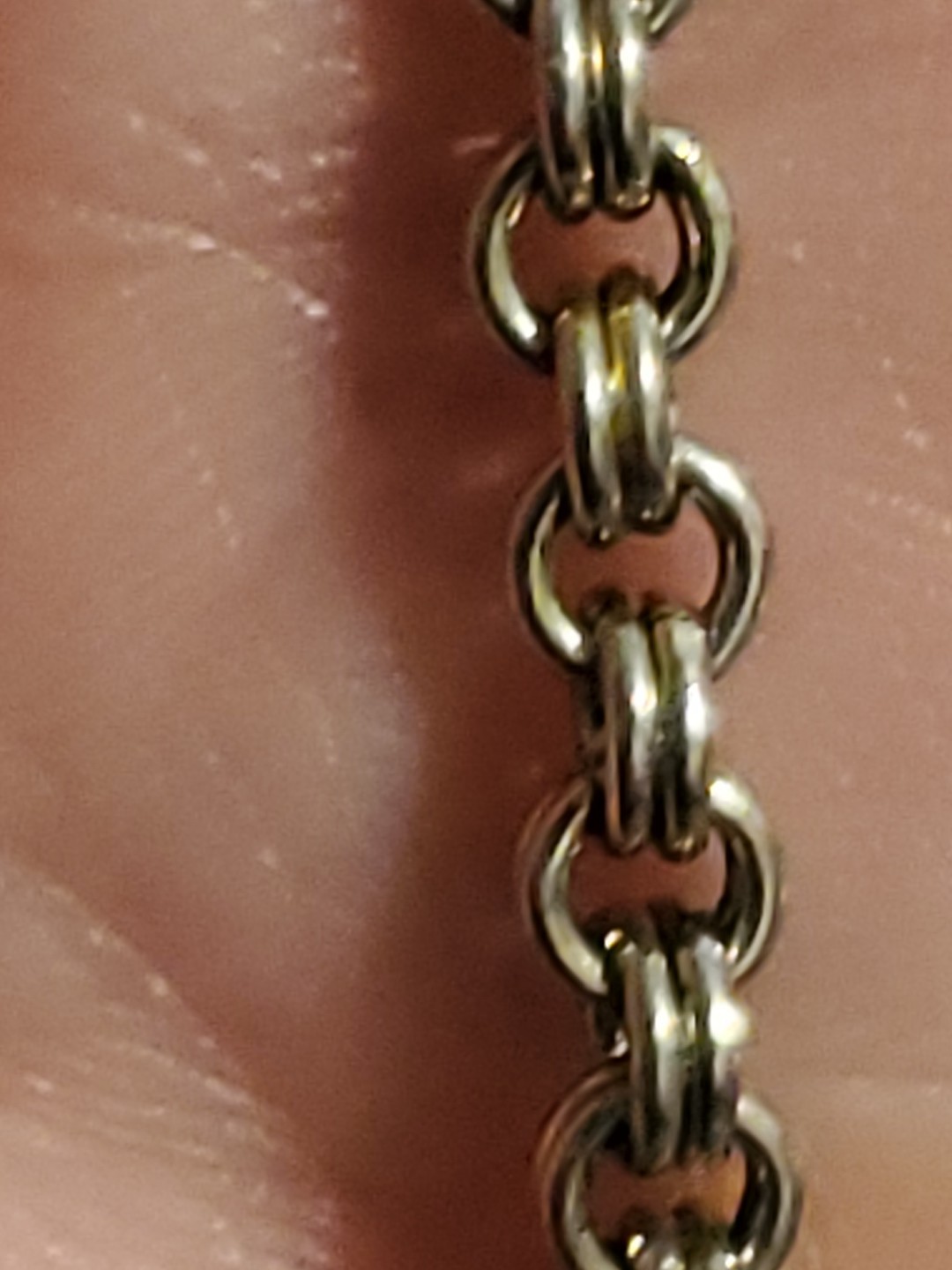 Old Double Rolo Link Chain Necklace Very Long 60 in Signed Marino No Clasp