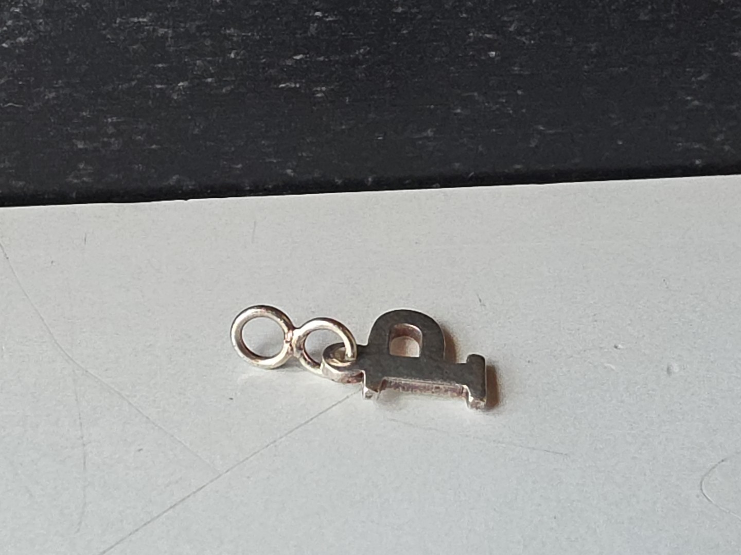 925 Sterling Silver Letter P Shaped Pendant/Charm Vintage