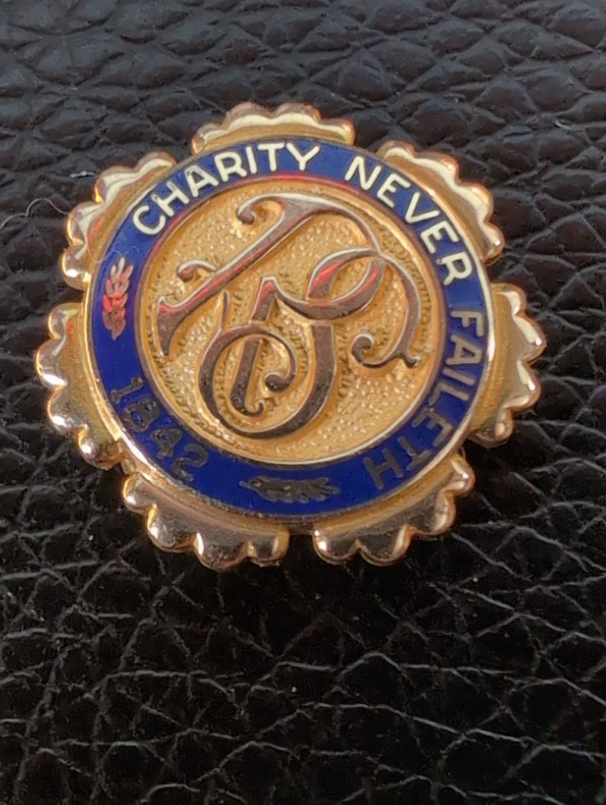 Gold Filled LDS Mormon Relief Society Charity Never Faileth Lapel Pin 1/10 12k