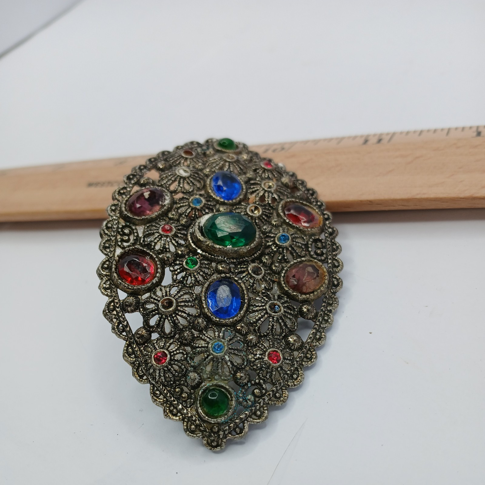 New England Works Brooch Pin Czech Rhinestones