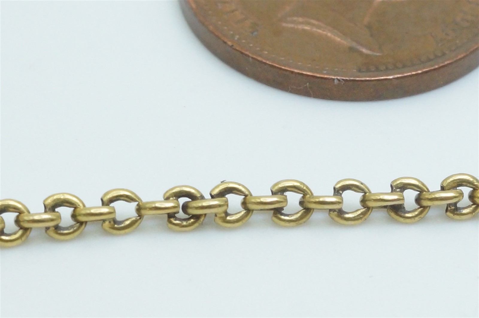 ANTIQUE ENGLISH 15K GOLD 16″ CHAIN NECKLACE c1880