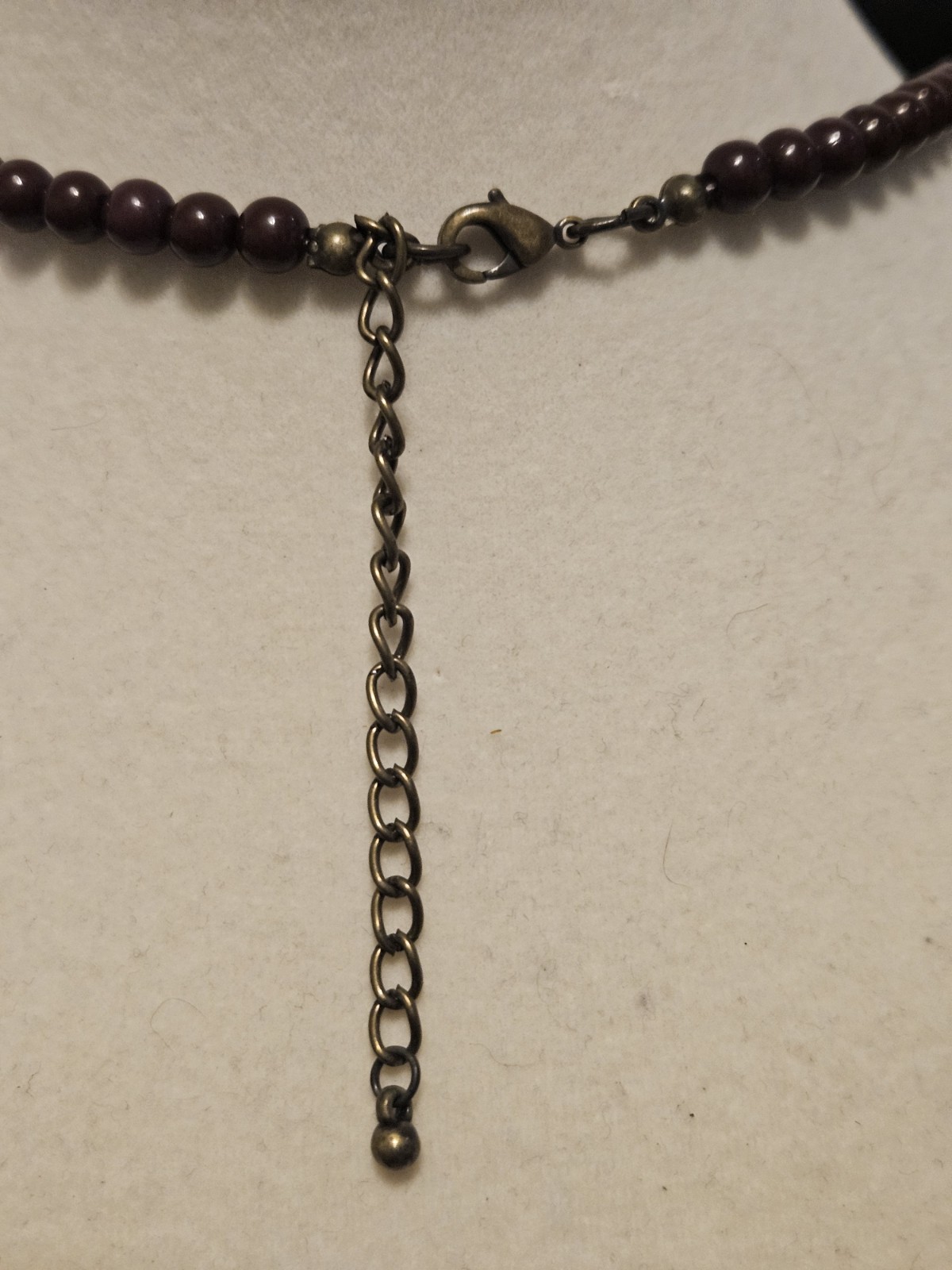 Vintage Beaded Necklace Featuring Brown Beads With Gold-tone Brass Spacers