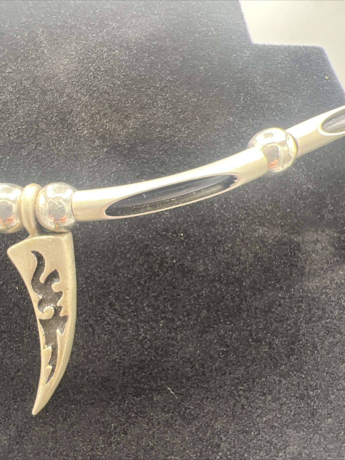 16.5″ Vintage Y2K Spike Choker Necklace Brutalist Punk Rock Goth Collar