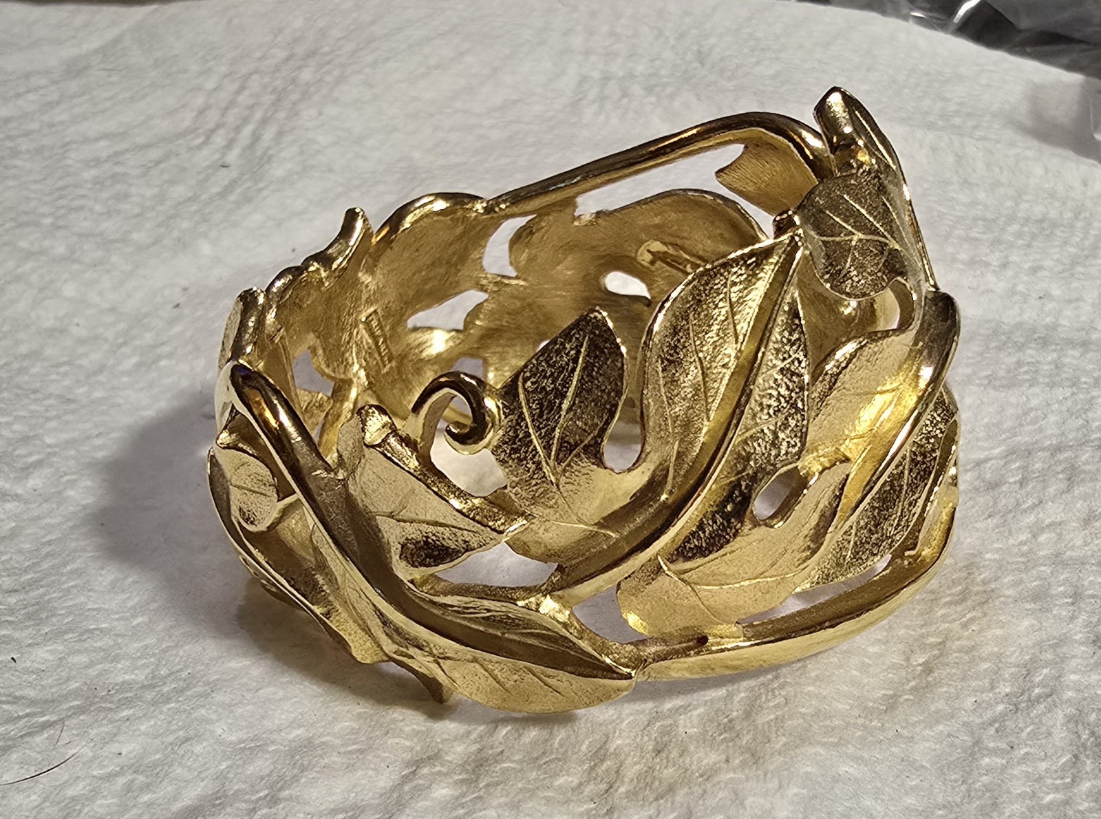 Trifani Gold Tone Hindged Cuff Bracelet Vintage