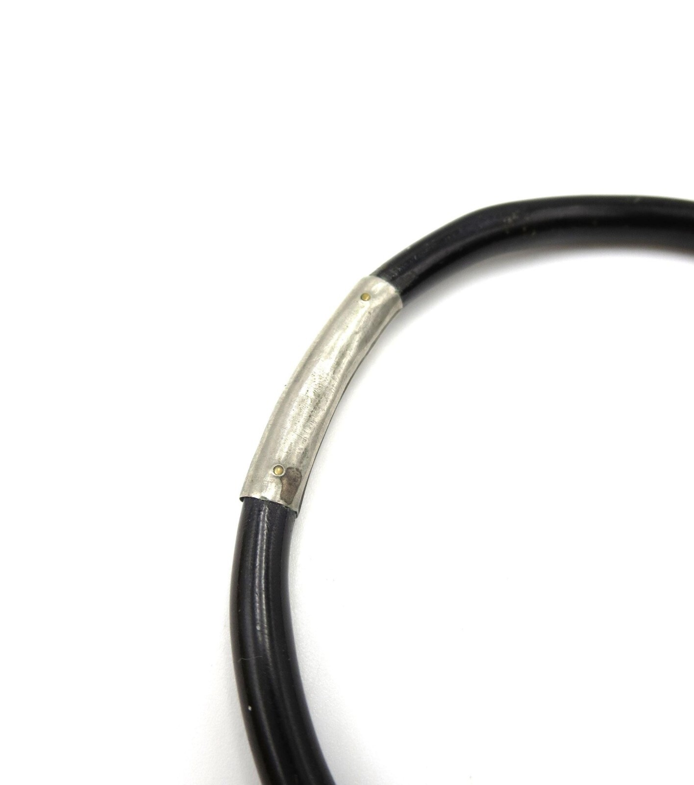Vintage Black Coral and Silver 9″ Thin Bangle Bracelet Gothic Unisex Mourning