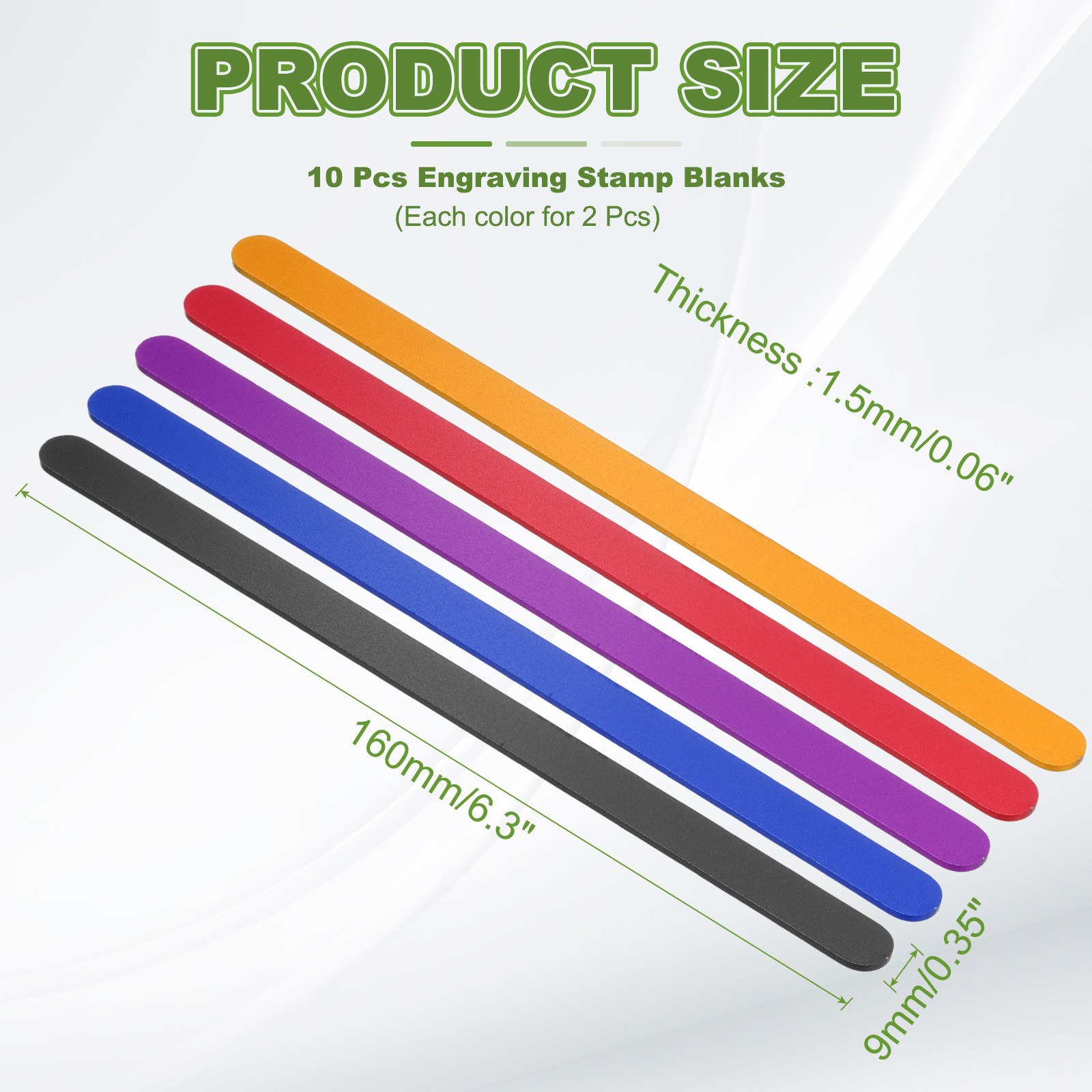 10Pcs 6×0.35×0.06″ Anodized Aluminum Bracelet Blanks Stamping Engraving 5 Colors