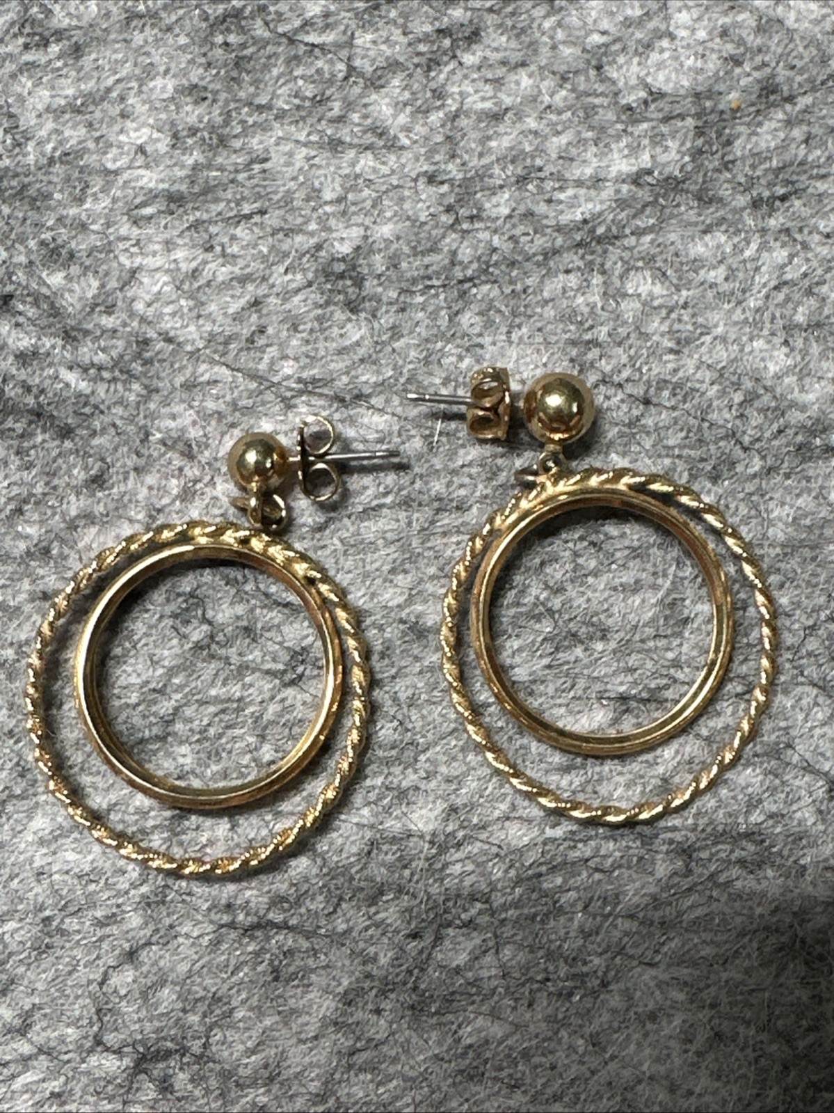 Vintage Double Dangling Hoops Earrings Avon