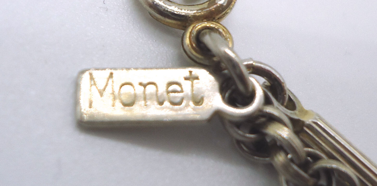 Vintage Monet Signed Two Tone Double Strand 60″ Necklace