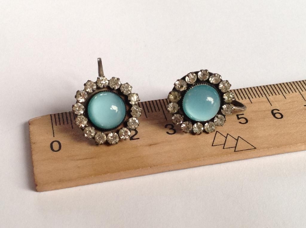 Earrings Silver 875 Star USSR Vintage Women Jewelry Gift 337