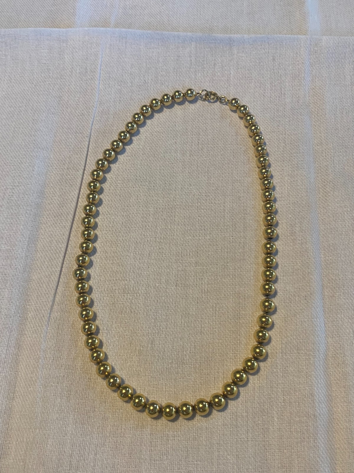 Vintage 12K Gold Filled Bead Choker Necklace 15.5” 6mm Classic Elegant 17.9g