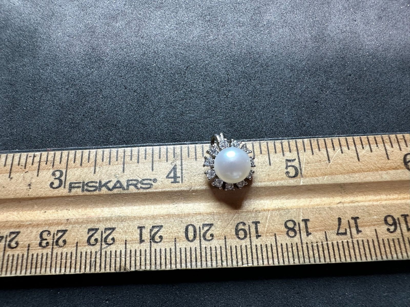 1.53g Vintage Sterling Silver 925 Halo Pendant Round Accent M