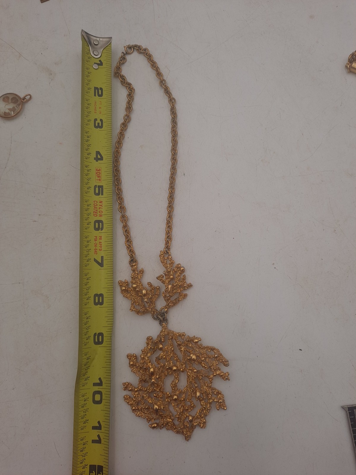 Vtg 1971 Napier “Sea Fern” Gold Tone Necklace Designed by Eugene Bertolli