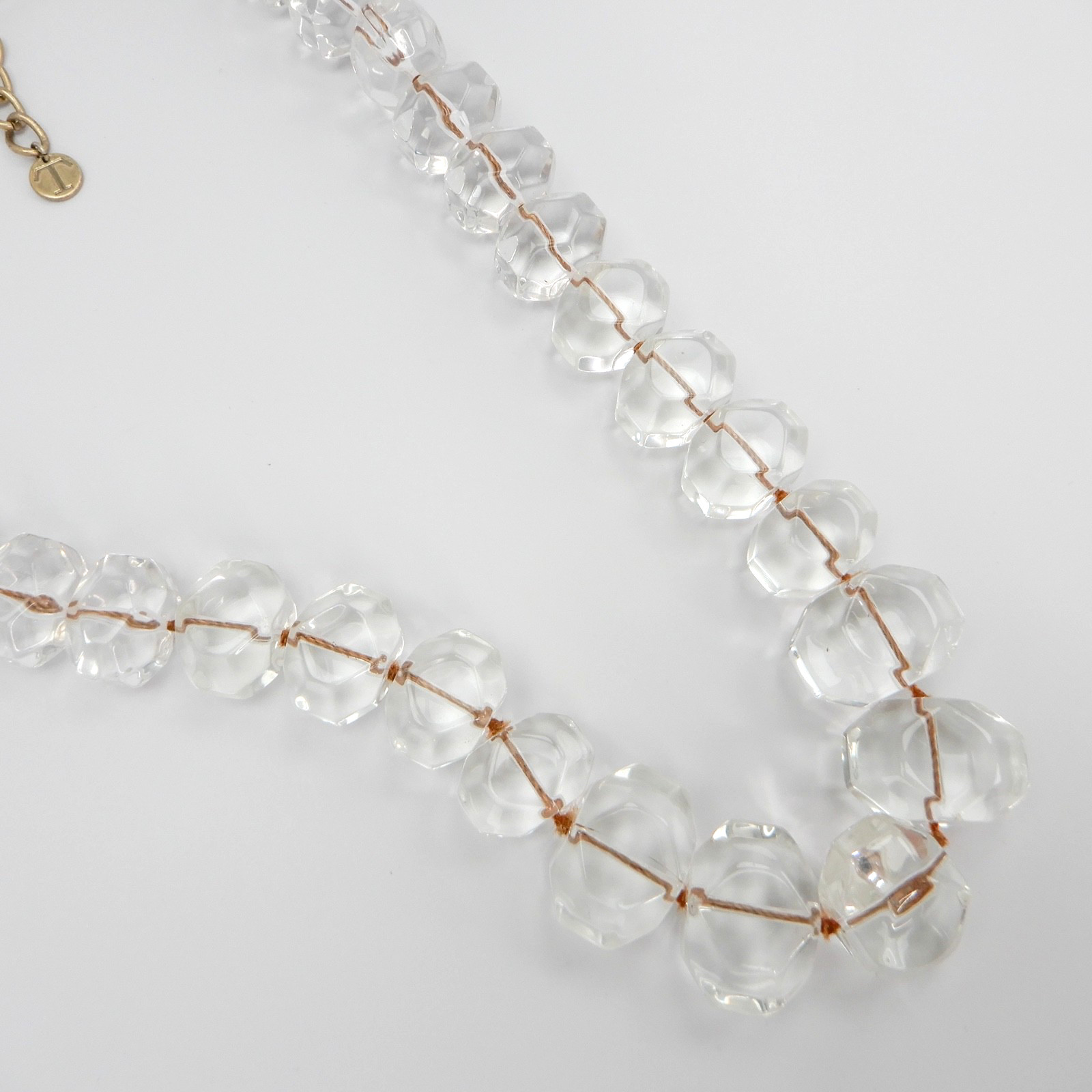 Clear Lucite Chunky Bead Necklace 22 Inches Translucent “T” Talbots