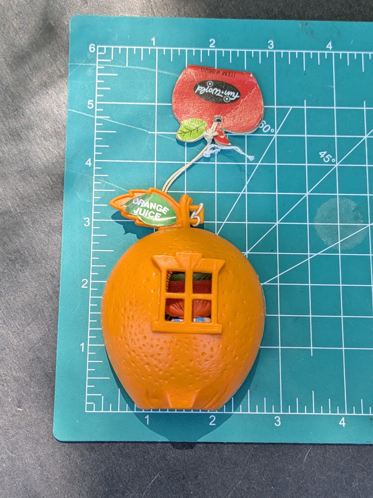 Vintage Fun World Hang Ups ORANGE JUICE Locket Boy Pendant Necklace