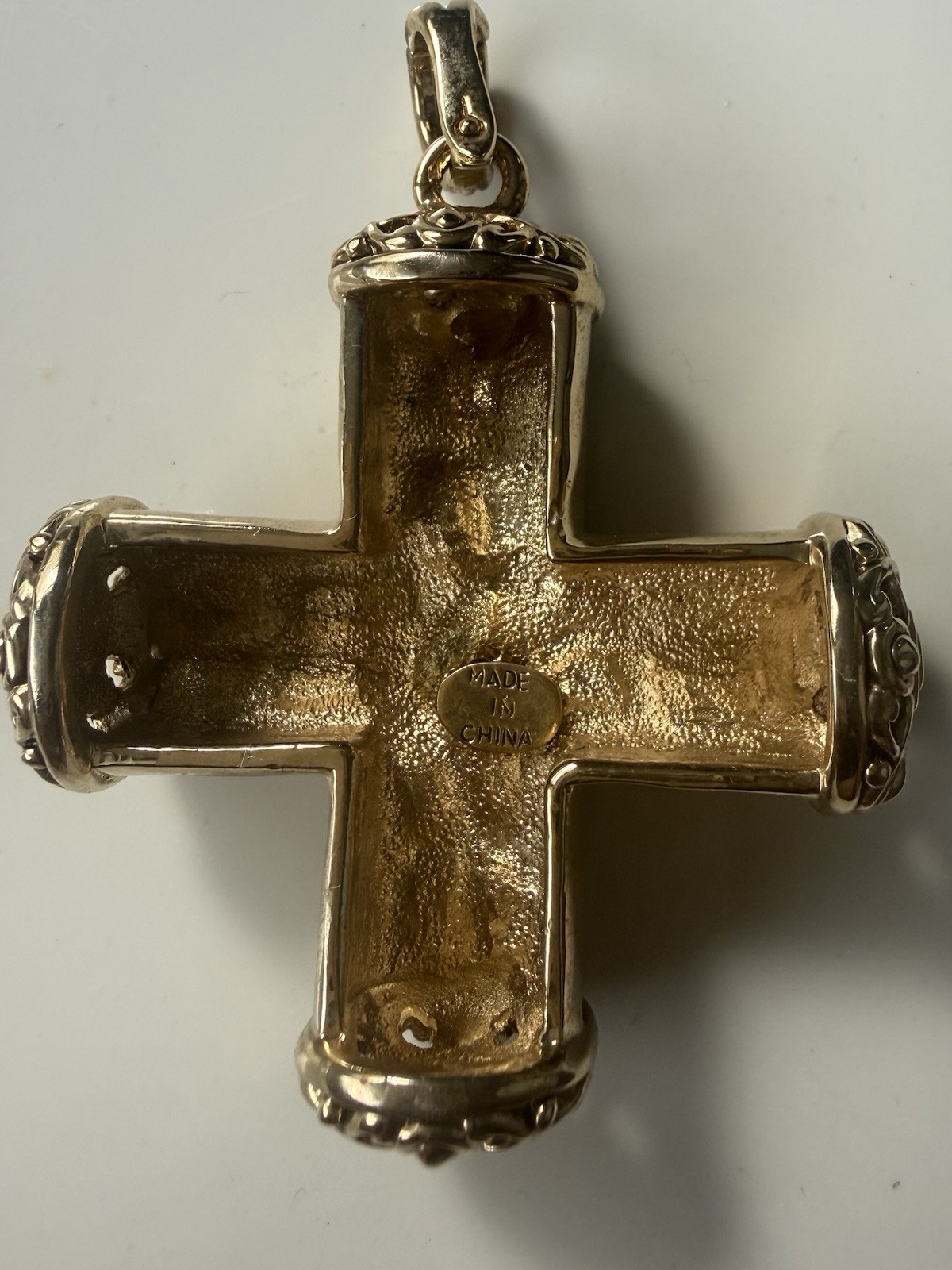 VTG Real Collectibles by Adrienne HSN Heavy 68g Pastel Crystal Byzantine Cross