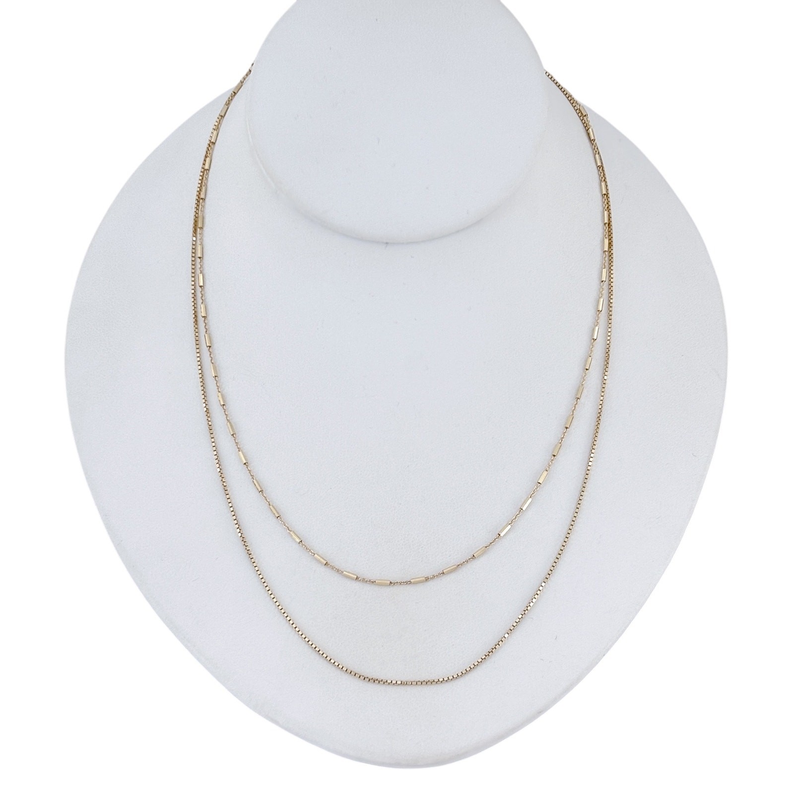 Vintage Gold-Tone Sterling Silver 925 Multi Strand Chain Necklace 15″-17″