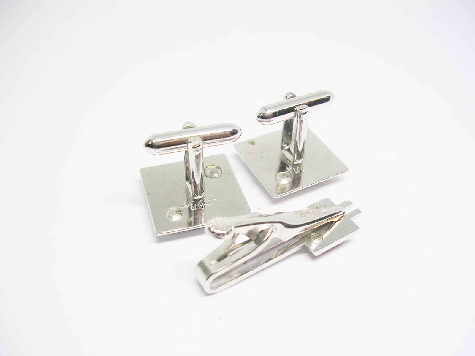 Cuff Links Tie Clip Set Initial A classic vintage Swank Men Wedding Formal Wear