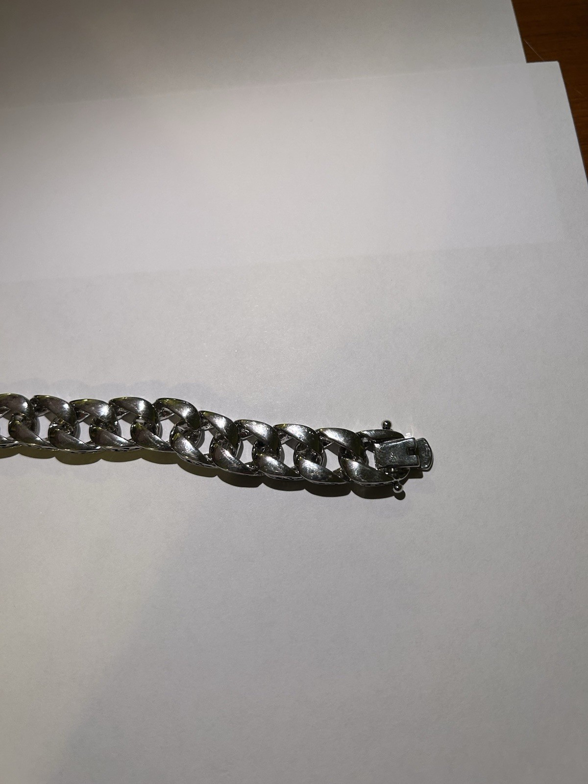 52.26G silver cuban link chain Bracelet