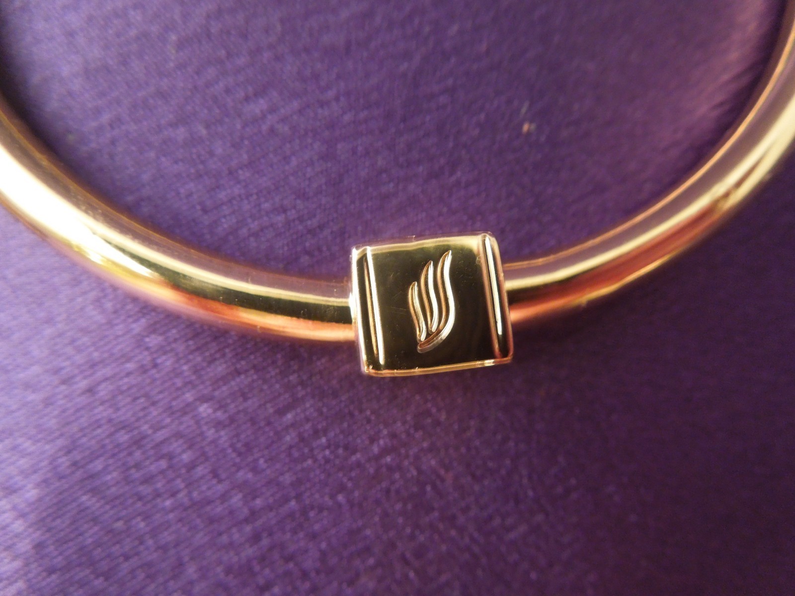 Ashley Bridget Artist Designed Gold Tone Bangle Bracelet W/ Charm