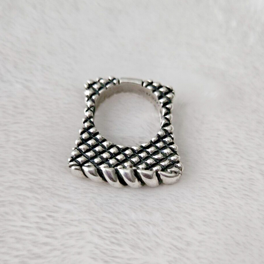 Vintage Dian Malouf Sterling Silver 925 Textured Twisted Rope Ring Size 7 PR