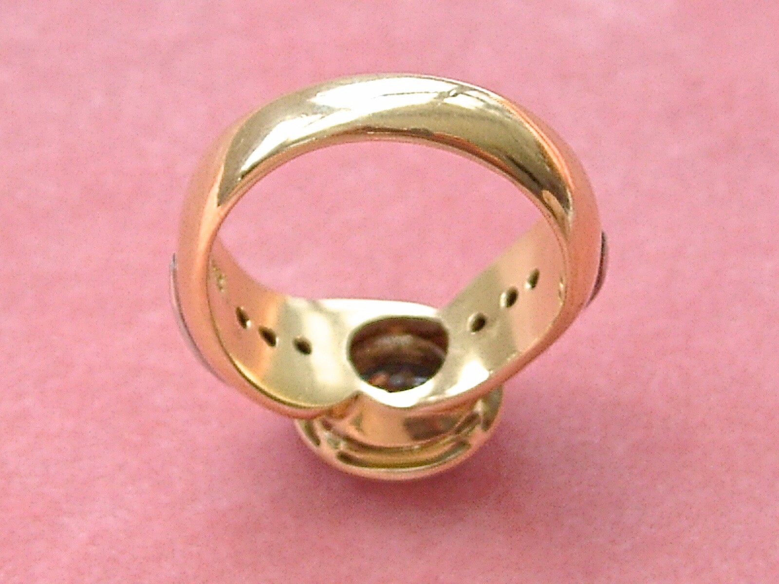 VINTAGE 1.10ct EURO DIAMOND 18K THICK BAND UNISEX SOLITAIRE ENGAGEMENT RING 1940