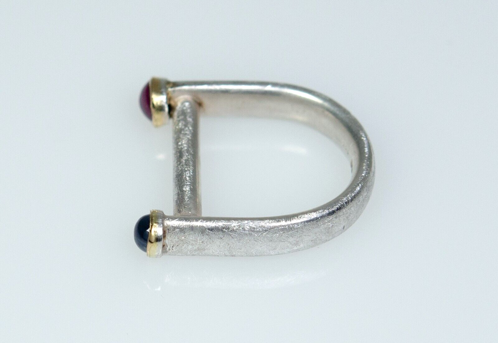 925 Silver/ 14K Gold – Vintage Designer Ring – 0.50 Ct Ruby – 0.35 Ct Sapphire